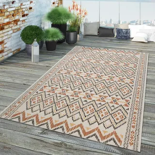 TT Home In-& Outdoor Teppich Terrasse Und Balkon Geometrisches Design Modern Multicolor Größe 80x150 cm - Bunt