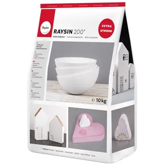 Rayher Raysin 200 Gießpulver, Beutel 10 kg, Gießmasse weiß, Reliefgießpulver, lufthärtend und geruchslos, 34475102