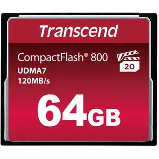 Transcend 64GB CompactFlash 800 Speicherkarte, 120 MB/s, MLC, VPG-20 | Ultra-DMA-Übertragungsmodus 7 (UDMA 7), ECC-Unterstützung für digitale Spiegelreflexkameras