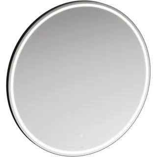 LAUFEN BASE 2.0 Spiegel, LED-Beleuchtung, Touch Sensorschalter, rund, Aluminiumrahmen schwarz matt, H4443921084501, Ausführung: 1000x1000mm