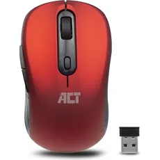 ACT Wireless Mouse, USB nano receiver, 1600 dpi, red (Kabellos), Maus, Rot
