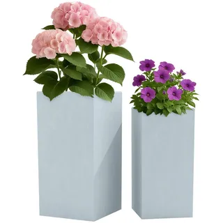 CLP Pflanzkübel 2er Set Grau , Kunststoff , 80 cm , Dekoration, Blumen & Blumentöpfe, Übertöpfe