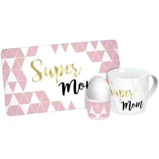 Frühstücksset Super Mom Gold 3teilig