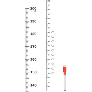 sourcing map Wachstumstafel 200cm Metrisch Höhe Karte Lineal Wand Dekor mit Markerstift Schwarz