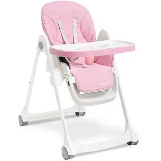 Interbaby Evolutiver Hochstuhl | Klappbar, 6-36 Monate (bis 25 kg) | Verstellbare Lehne & Tablett | Comfort Eat Rosa