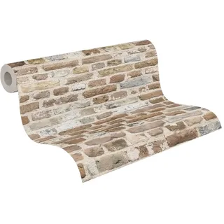 A.S. Création Tapete Stein Braun Beige THE BOS 388293 Vliestapete Backstein Tapete 10,05 m x 0,53 m Made in Germany