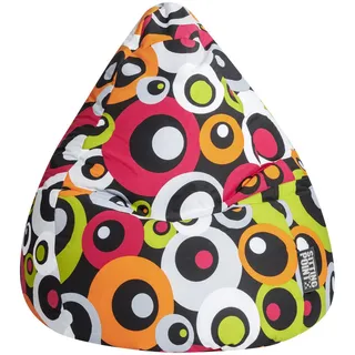 Carryhome Sitzsack , Orange , Textil , Kreise , 220 l , Füllung: Styroporkugeln , 110x70x110 cm , Indoor , Wohnzimmer, Sessel, Sitzsäcke, Kindersitzsäcke