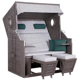 gardenson Strandkorb ca. 140x160x80 cm Grau