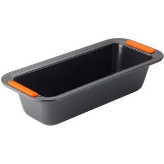 Le Creuset Antihaft Kastenform, Rechteckig, 30 x 11,5 x 7 cm, Sauerteigbeständig, Aus Karbonstahl gefertigt, Anthrazit/Orange, 94101700000000