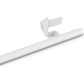 Klemmstange 80–100cm Weiß (Endstück Fit), Gardinenstange aus Metall, Ø8/10mm, Montage ohne Bohren, Spannstange stufenlos ausdrehbar - Weiß