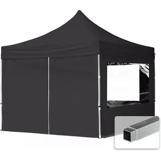 Faltpavillon Economy 3 x 3 m inkl. 4 Seitenteile schwarz 59016