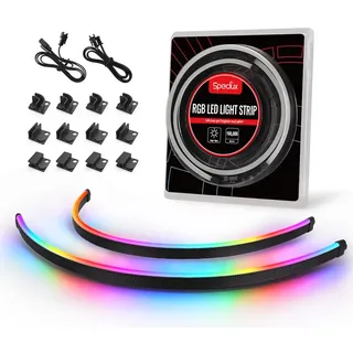Speclux Neon Digital LED-Strip Combo-Set PC-LED-Streifen 400mm 5-V-3-Pin-Aura-SYNC, Gigabyte-Fusion, Mit 12 Starken Magnethalterungen