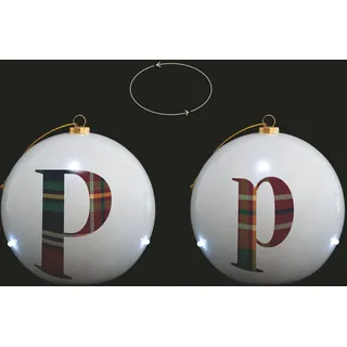 Villa d'Este Home Tivoli LED Weihnachtskugel Ø 10 cm, Monogramm P