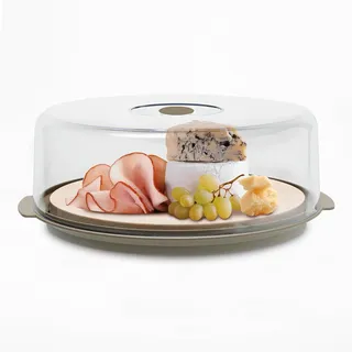 Cosmoplast 3-in-1-Käseteller/Kuchendeckel aus Holz Ideal zum Servieren auf dem Tisch oder in Buffetform.