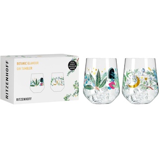 Ritzenhoff & Breker RITZENHOFF 3892001 Gin-Glas 700 ml - 2er-Set - Serie Botanic Glamour #7 #8 je 720 2 Tumbler mit Sterne-Mond-Motiv - Made in Germany