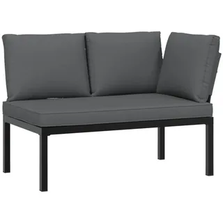 vidaXL Gartenbank mit Kissen Schwarz Aluminium - Schwarz
