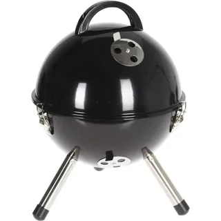 Kleiner Holzkohle-Rundgrill für den Garten 31 cm - Schwarz