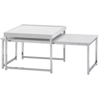 Wohnling Couchtische-Set Holz Weiß