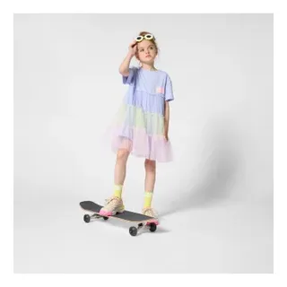Billieblush für Mädchen. U21823 Rüschenkleid blau (8Y= 126cm), Lässig, Polyester, Kurzarm, Kinderbekleidung