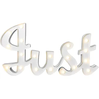 MARQUEE LIGHTS LED Dekolicht »Just« LED-Modul 1 Stk. Warmweiß Wandlampe, Tischlampe Schriftzug Just 19 Leuchtmittel - 57x31cm, weiß
