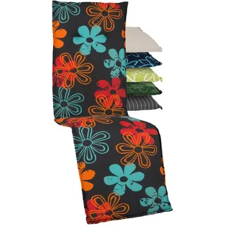 Beo Sitzkissen Gartenstuhlauflage Relaxstuhl Serie Barcelona M803 Blumenprint anthrazit