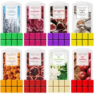 SCENTORINI Duftwachs für Duftlampe,8Pz Duftwachswürfel, Sojawachs Wax Melt | Herbst Duft Raumdüfte Duftwachswürfel für Kerzenwärmer, Apfel Zimt, Kürbis, Winter Zedernholz usw Set für Weihnachte