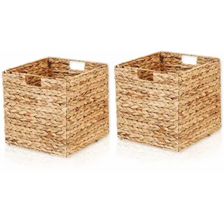 Aufbewahrungsbox LYCCE "Aufbewahrungskorb Aufbewahrungskorb Wasserhyazinthe", braun (natur), B:33cm H:33cm T:33cm, Aufbewahrungsboxen, Aufbewahrungsbox