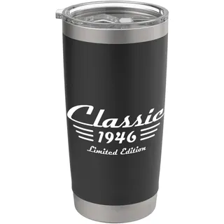 Classic 1946 Jahr | Oldtimer-Liebhaber 80. Geburtstag Retro Doppelwandiger Edelstahl-Thermobecher