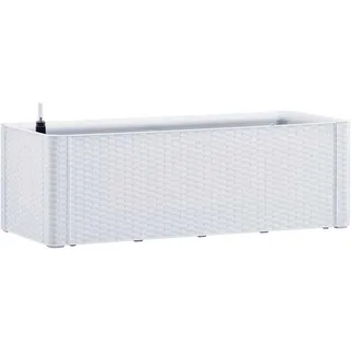 vidaXL Garten-Hochbeet Mit Selbstbewässerungssystem Weiss 100/43/33 Cm , Weiß , Kunststoff , 100x33x43 cm , Gartenzubehör, Hochbeete