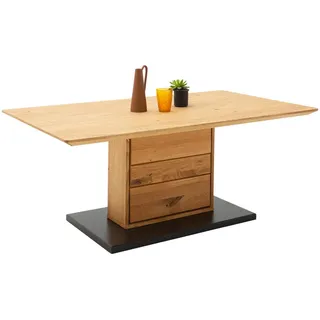 Mid.you Couchtisch , Wildeiche , Holz, Holzwerkstoff , Wildeiche , furniert , rechteckig , Säule , 45x65x110 cm , Wohnzimmer, Wohnzimmertische, Couchtische, Couchtische eckig