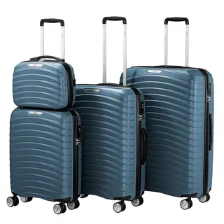 Zelsius Koffer Set 4 Stück, Blau, Reisekoffer mit TSA Zahlenschloss und Innen Trennwand | Blau