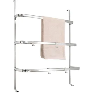 bremermann Tür-Hängeregal, silber, Metall , Chromfarben , 65x86x17 cm , Badezimmer, Badezimmerausstattung, Handtuchhalter