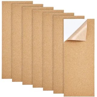 BENECREAT 7 Blatt 35x14 cm Selbstklebende Korkplatten Korkfliesen 1 mm Dicke Korkmatten Für Untersetzer Und Heimwerker