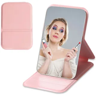 WhaleO Reisespiegel Taschenspiegel Taschenspiegel Klappbar Klappspiegel Klein Kosmetikspiegel Klein Tragbarer Super HD Spiegel,Ultradünn und Langlebig Spiegel, für Zuhause, Reisenutzung, Rosa