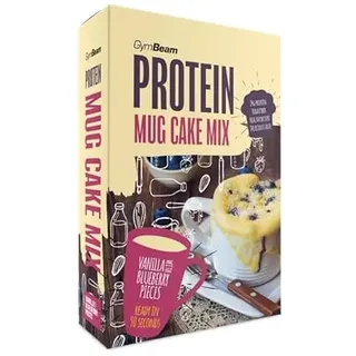 GymBeam Protein Mug Cake Mix - Leckere Mischung für Protein Tassenkuchen, Waffeln & Pfannkuchen, enthält Whey-Konzentrat, hoher Proteingehalt (500 g, Vanilla-Blueberry Pieces)