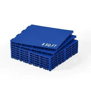 Vevor Hockey-Bodenbelag, 315 x 315 x 16 mm, ineinander greifende Mehrzweck-PP-Bodenfliesen, 8 Stück, Tanzbodenfliesen, Hockey-Trainingsbrett zum Schießen, blau, 0,7 m2/Karton