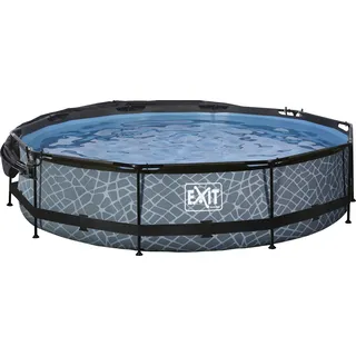 EXIT TOYS Stone Pool Ø 360 x 76 cm inkl. Filterpumpe und Reparaturset