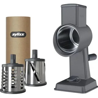 Zyliss Alu-Trommelreibe GOURMET mit 3 Reibe- und Schneidtrommeln