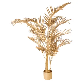 Beliani Kunstpflanze im Blumentopf 160 cm Gold Areca Palm
