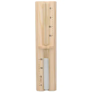 Navaris Sauna Sanduhr aus Kiefernholz - 15 Minuten Saunauhr - Hitzebeständige Holz Uhr zum Drehen - 29,5 x 7,5 x 4 cm - Hellbraun mit weißem Sand