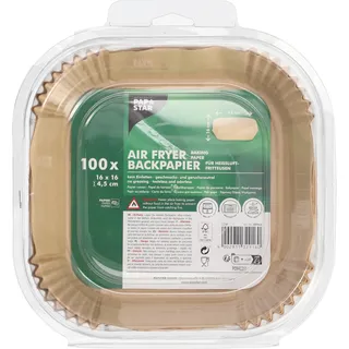 Papstar PAPSTAR, 100 Backpapiere 16 cm x 16 cm x 4,5 cm braun für Heißluftfritteusen