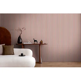A.S. Création Vliestapete mit Holzpaneelen 10 m x 0,53 m Rosa/Schwarz 786281