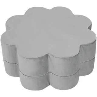 MISIOO Blume Pouf für Kinder - Sitzsack Kinder - Kinderzimmer Möbel – Samt Pouf aus Schaumstoff – Kindermöbel - Leicht zu Waschen – Licht und Elegant - 54 x 54 x 25 cm - Grau