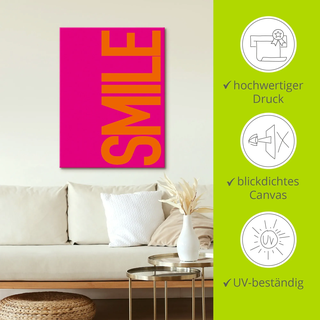 Artland "Smile" Sprüche & Texte 1 Stk. tlg. als Alubild, Leinwandbild, Poster, Wandaufkleber in verschied. Größen