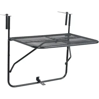vidaXL Balkontisch Schwarz 60x40 cm Stahl - Schwarz