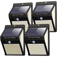 litogo Solarlampen für Außen,【4 Stück】 140 LED Solarlampen für Außen mit Bewegungsmelder Wasserdichte Solarleuchten für Außen 3 Modi 270° Led Bewegungsmelder Außen Led Solar für Garten