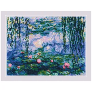 Riolis Kreuzstich Set Seerosen nach C. Monet, Zählmuster, 40x30cm