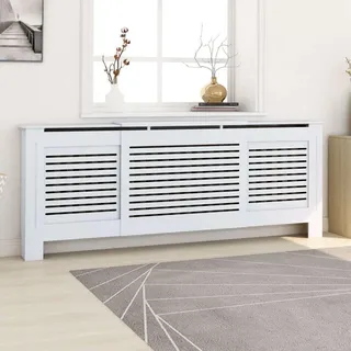 vidaXL MDF Heizkörperverkleidung Weiß 205 cm - Weiß