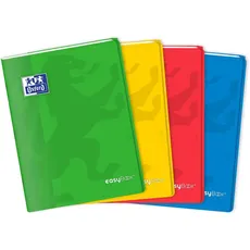 Oxford Schulheft, Easybook, 24 x 32 cm, kariert, 96 Seiten, 90 g, Umschlag aus Polypropylen, 4 Stück