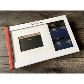 Paul Smith Leder Kartenhalter & 3 Packung Socken Verpackt Geschenk Set BNWT